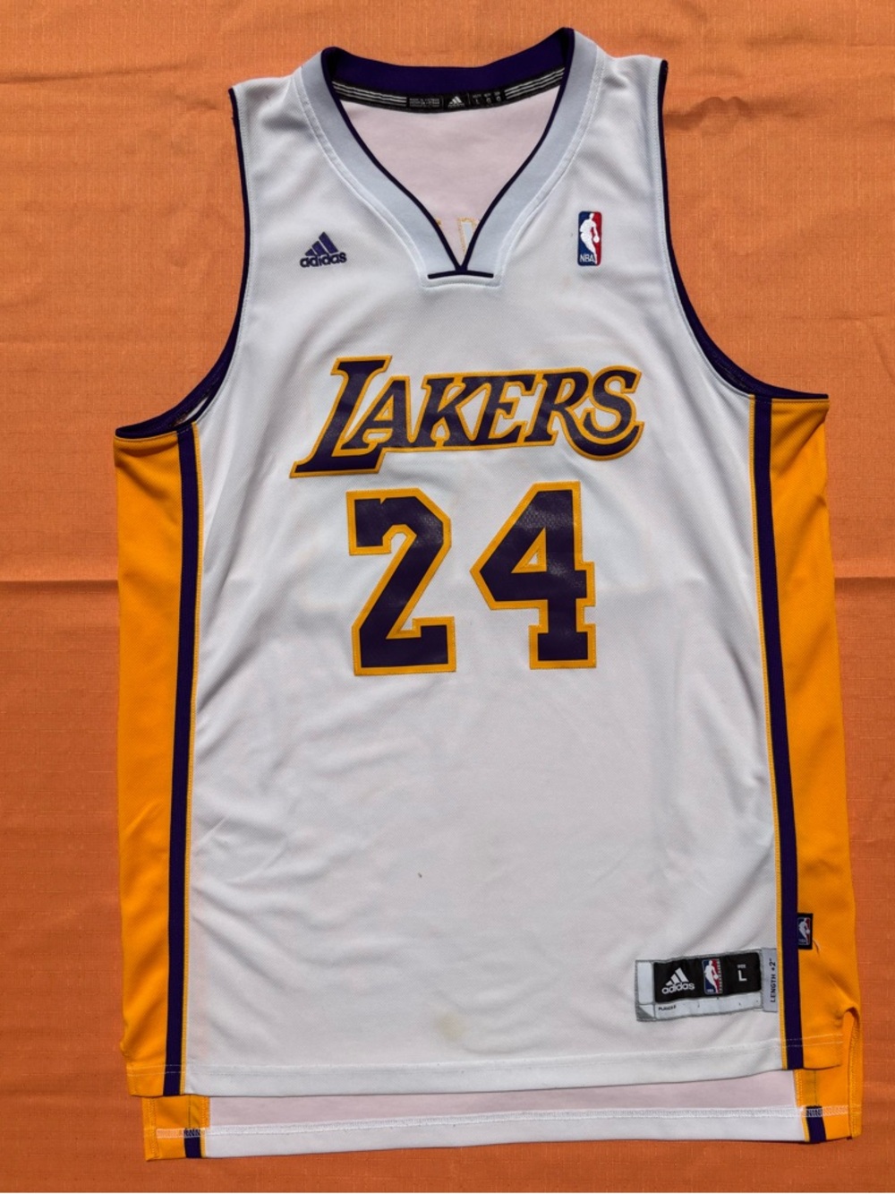 adidas Los Angeles Lakers #24 Kobe Bryant White & Gold Basketball Jersey